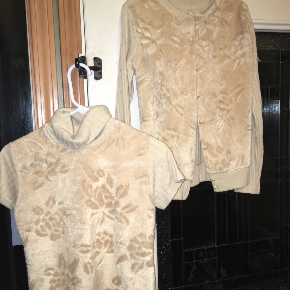 Vintage cardigan sweater set small 6